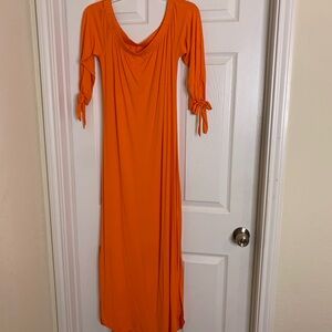 Vibrant Orange Long Sleeve Dress